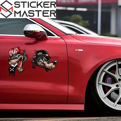 Kurt Sticker - Kasklı ve Şapkalı Wolfpack Çıkartma Sticker Master