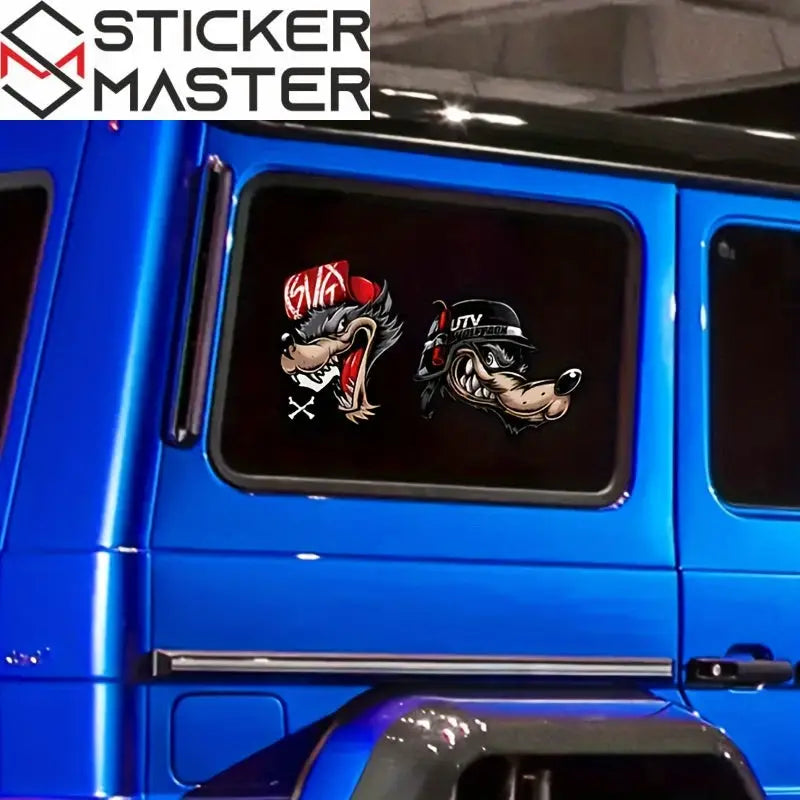Kurt Sticker - Kasklı ve Şapkalı Wolfpack Çıkartma Sticker Master
