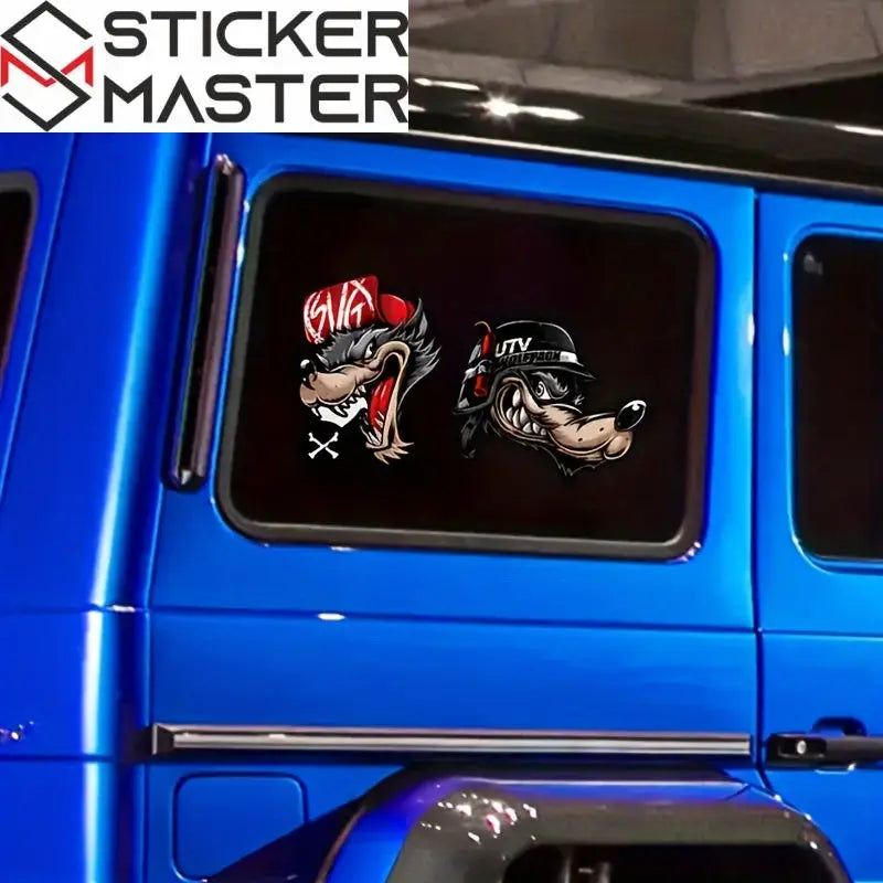 Kurt Sticker - Kasklı ve Şapkalı Wolfpack Çıkartma Sticker Master