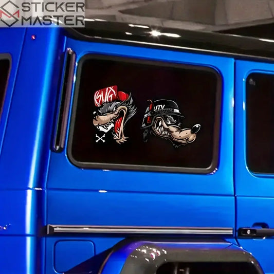 Kurt Sticker - Kasklı ve Şapkalı Wolfpack Çıkartma Sticker Master