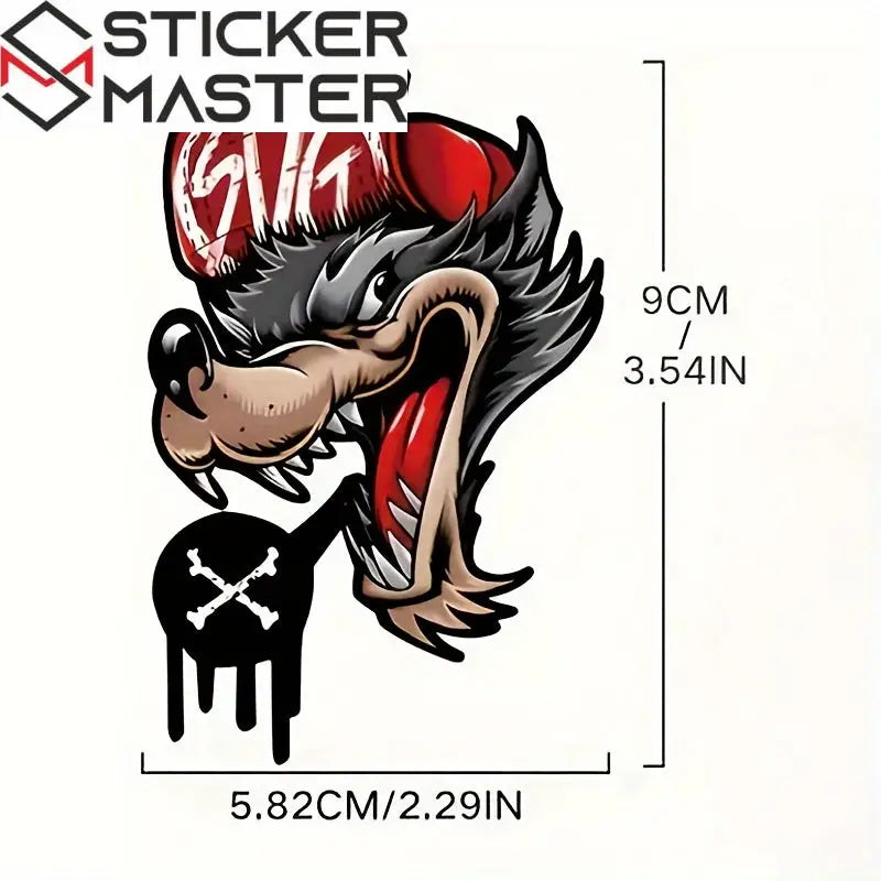 Kurt Sticker - Kasklı ve Şapkalı Wolfpack Çıkartma Sticker Master