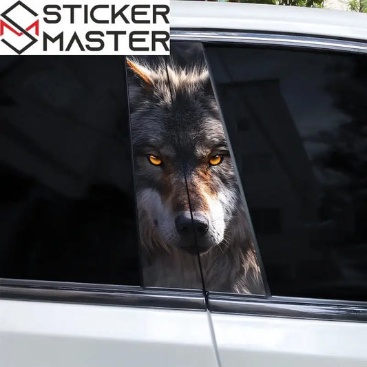 Mavi Gözlü Kurt Yan Direk Sticker Seti (2 Adet) | Sticker Master - Sticker Master