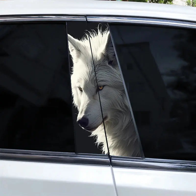 Mavi Gözlü Kurt Yan Direk Sticker Seti (2 Adet) | Sticker Master - Sticker Master