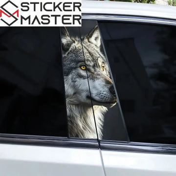 Mavi Gözlü Kurt Yan Direk Sticker Seti (2 Adet) | Sticker Master - Sticker Master