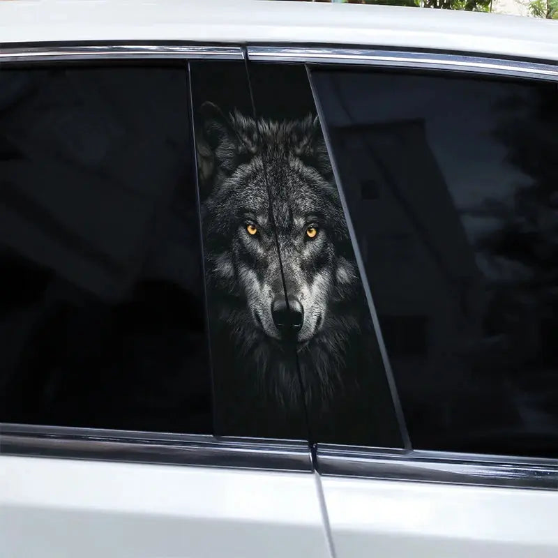 Mavi Gözlü Kurt Yan Direk Sticker Seti (2 Adet) | Sticker Master - Sticker Master