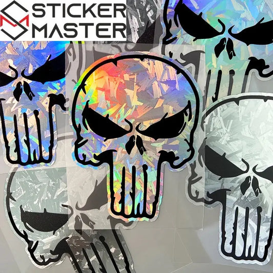 Kuru Kafa Sticker | Holografik Karbon Efektli Motor Decal (12x9.5 cm) Sticker Master