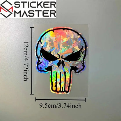Kuru Kafa Sticker | Holografik Karbon Efektli Motor Decal (12x9.5 cm) Sticker Master