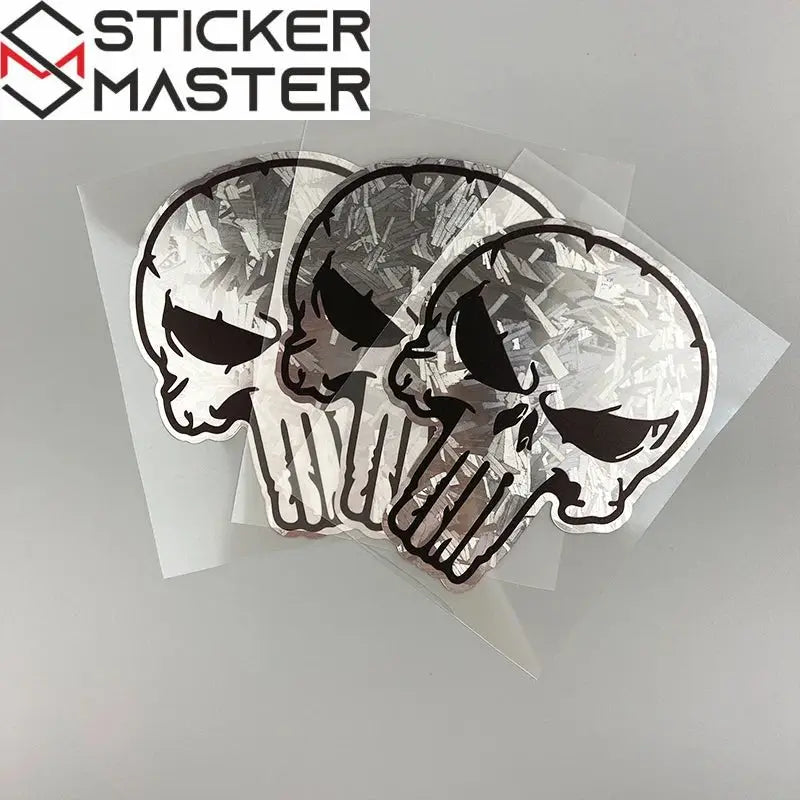 Kuru Kafa Sticker | Holografik Karbon Efektli Motor Decal (12x9.5 cm) Sticker Master
