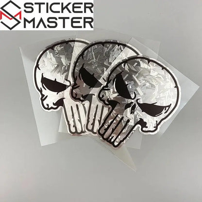 Kuru Kafa Sticker | Holografik Karbon Efektli Motor Decal (12x9.5 cm) Sticker Master