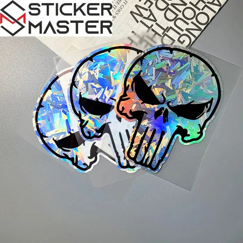 Kuru Kafa Sticker | Holografik Karbon Efektli Motor Decal (12x9.5 cm) Sticker Master