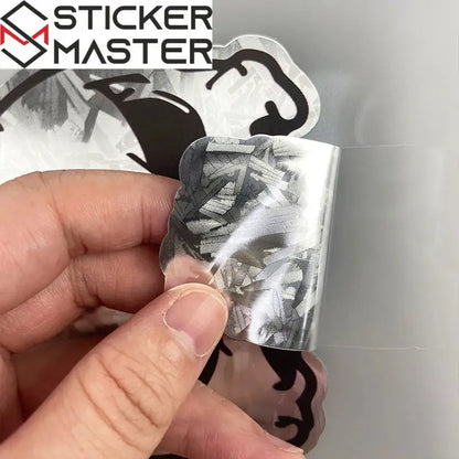 Kuru Kafa Sticker | Holografik Karbon Efektli Motor Decal (12x9.5 cm) Sticker Master