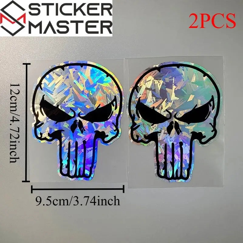 Kuru Kafa Sticker | Holografik Karbon Efektli Motor Decal (12x9.5 cm) Sticker Master