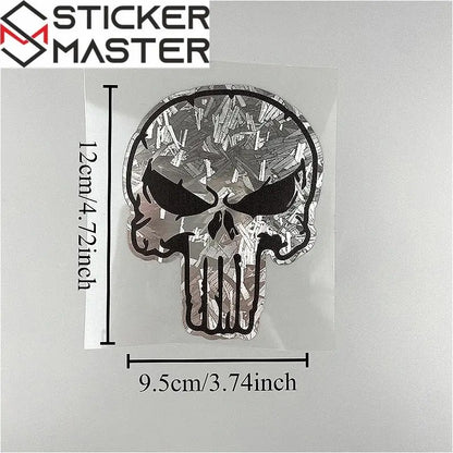 Kuru Kafa Sticker | Holografik Karbon Efektli Motor Decal (12x9.5 cm) Sticker Master