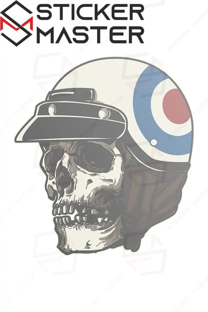 Sticker Master Skull Sticker Motor, Kask, Laptop, Araba, Oto Araç İçin Dayanıklı Etiket Decal