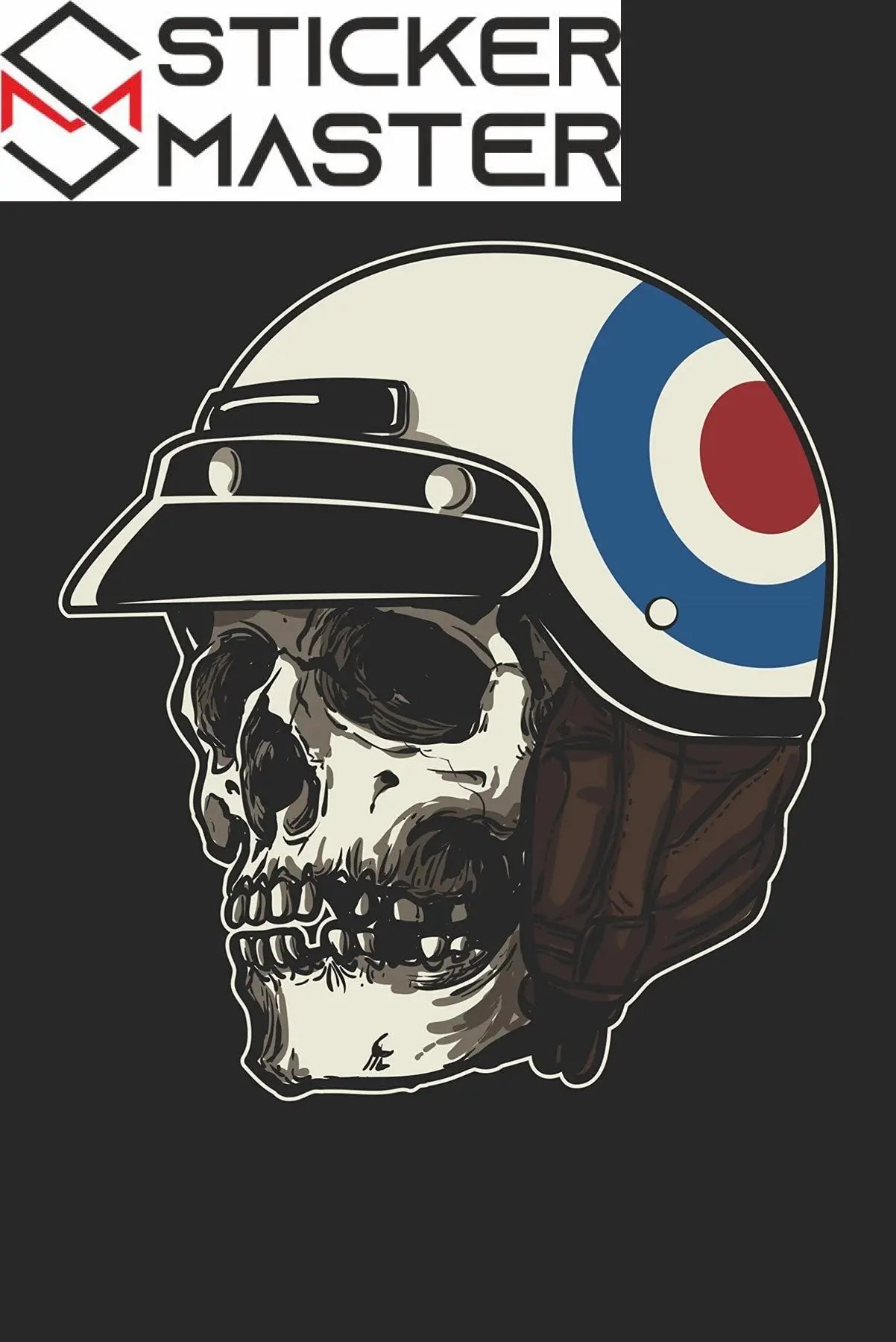 Sticker Master Skull Sticker Motor, Kask, Laptop, Araba, Oto Araç İçin Dayanıklı Etiket Decal