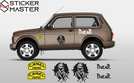 Sticker Masters Lada Niva Set-2 Sticker Seti Motor, Kask, Laptop, Araba, Oto Araç İçin Dayanıklı Etiket Decal