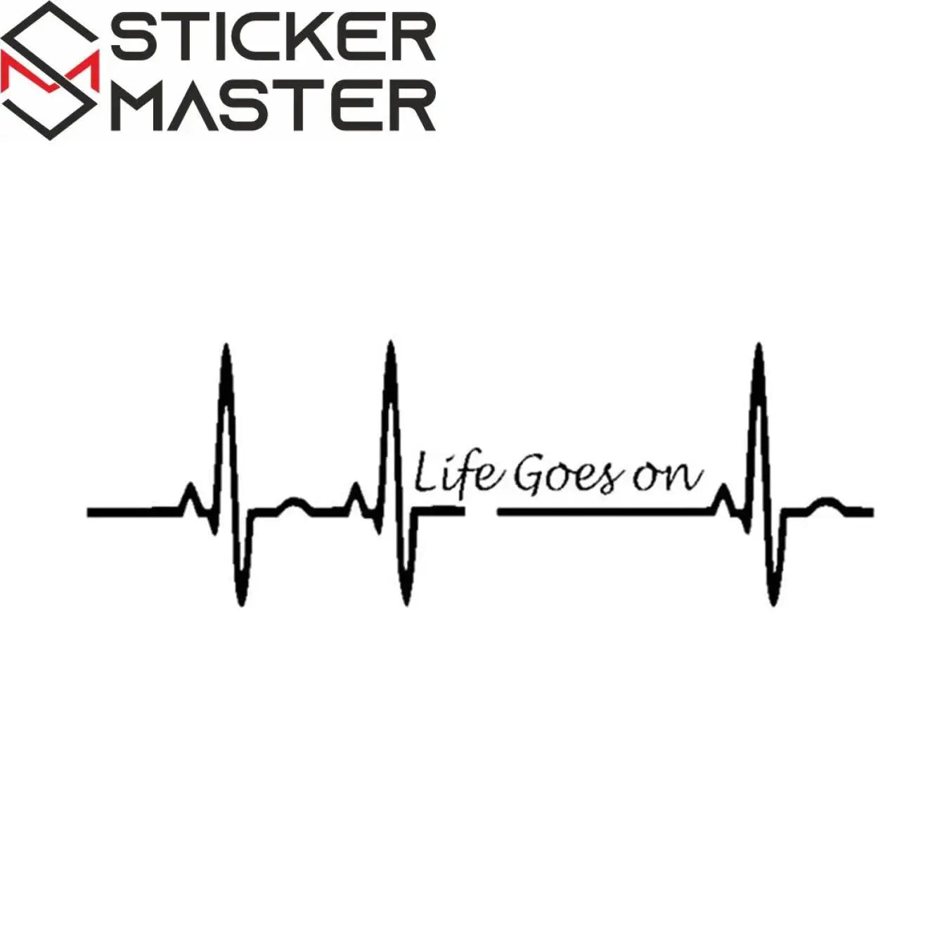Life Goes On Sticker | Kalp Atışı Ritim Yazılı Oto Decal (17 cm)
