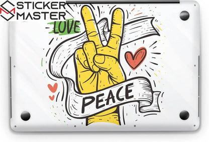 Sticker Master Love Peace Evrensel Sticker Dizüstü Bilgisayar Vinil Sticker Decal 12" 13" 13.3" 14" 15" 15.4" 15.6 inç Dizüstü Bilgisayar Çıkartma Koruyucu Macbook Asus Acer Hp Lenovo Huawei Dell İçin - Sticker Master
