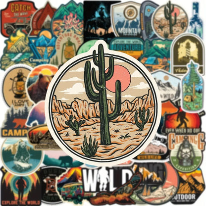 Sticker Master Adventure Su Geçirmez Vinil Çıkartmalar Su Şişeleri, Dizüstü Bilgisayarlar, Kamp Ekipmanları, Seyahat, Yürüyüş, Doğa, Açık Hava, Yetişkinler ve Gençler İçin Çıkartma Paketi - Sticker Master