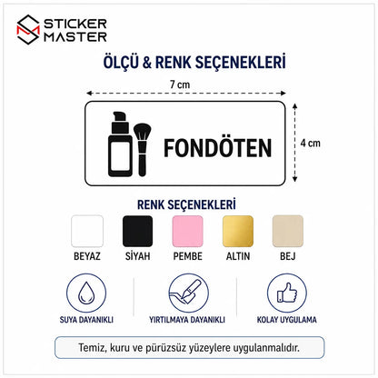 Makyaj ve Kozmetik Organizer Etiket Seti 30 Parca olculer