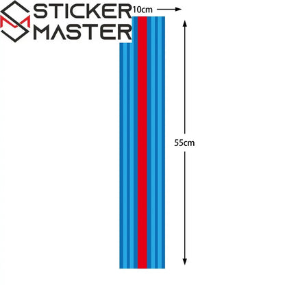 Martini Racing Sticker | Porsche 911 Le Mans Tarzı Kaput ve Kapı Şerit Decal (40-120 cm) Sticker Master