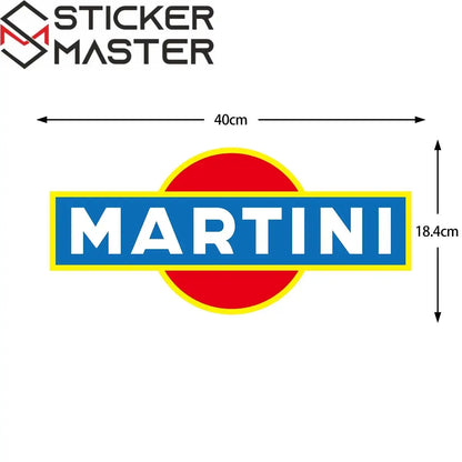 Martini Racing Sticker | Porsche 911 Le Mans Tarzı Kaput ve Kapı Şerit Decal (40-120 cm) Sticker Master