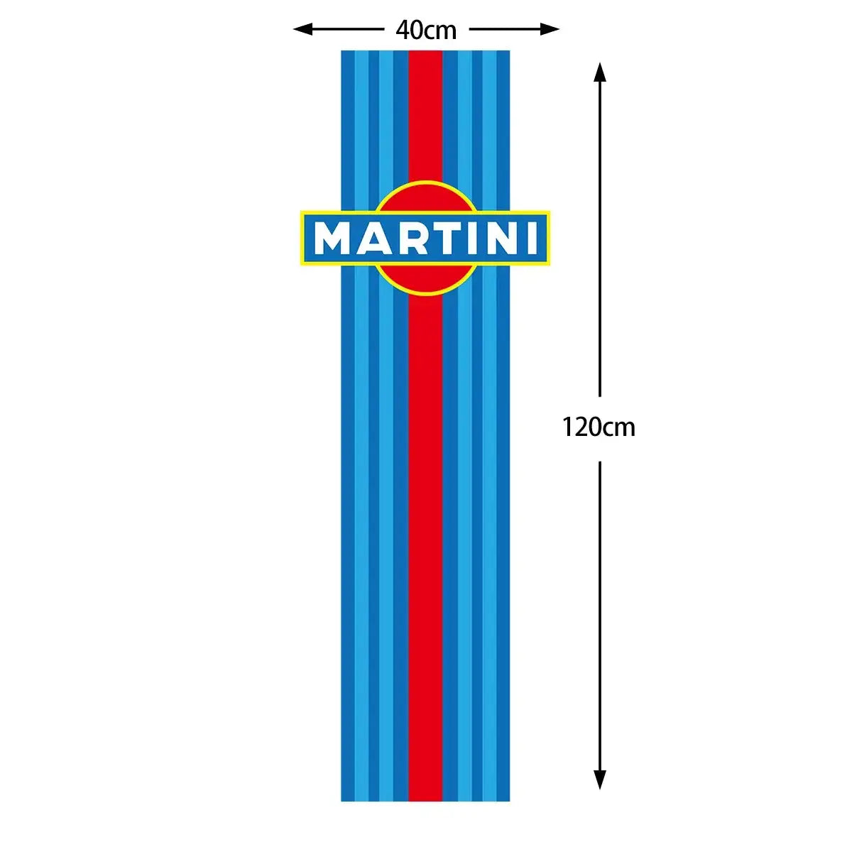 Martini Racing Sticker | Porsche 911 Le Mans Tarzı Kaput ve Kapı Şerit Decal (40-120 cm) Sticker Master
