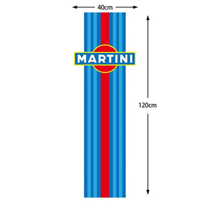 Martini Racing Sticker | Porsche 911 Le Mans Tarzı Kaput ve Kapı Şerit Decal (40-120 cm) Sticker Master