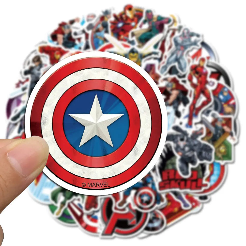 Sticker Master Marvel & Avengers Süper Kahraman Sticker Seti (50 Adet) | Su Geçirmez Çıkartmalar - Sticker Master