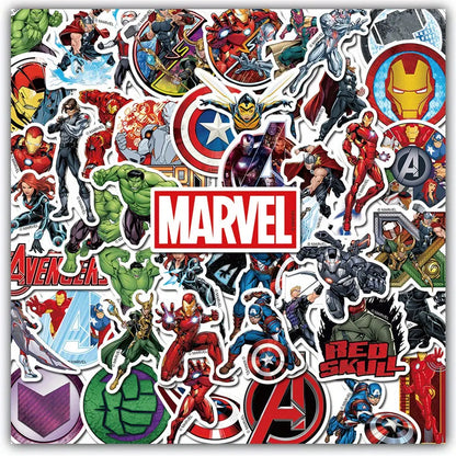 Sticker Master Marvel & Avengers Süper Kahraman Sticker Seti (50 Adet) | Su Geçirmez Çıkartmalar - Sticker Master