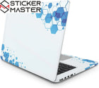 Mavi Altıgen Laptop Sticker Teknolojik Tasarım Seti | Sticker Master