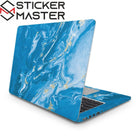 Mavi Altın Damarlı Mermer Laptop Sticker | Sticker Master