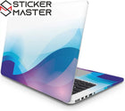 Mavi Dalga Laptop Sticker Soyut Tasarım Seti | Sticker Master