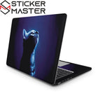 Mavi Işıklı Kedi Laptop Sticker Kedi 5 Lacivert Kaplama | Sticker Master