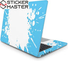 Mavi Mürekkep Laptop Sticker Sıçrama Efektli Set | Sticker Master