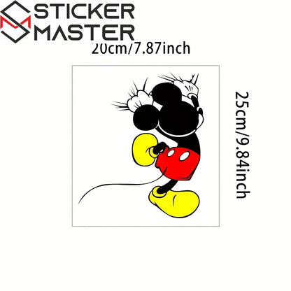 Mickey Mouse Sticker | Arkası Dönük Sevimli Fare Oto ve Duvar Dekoru (20x25 cm) - Sticker Master