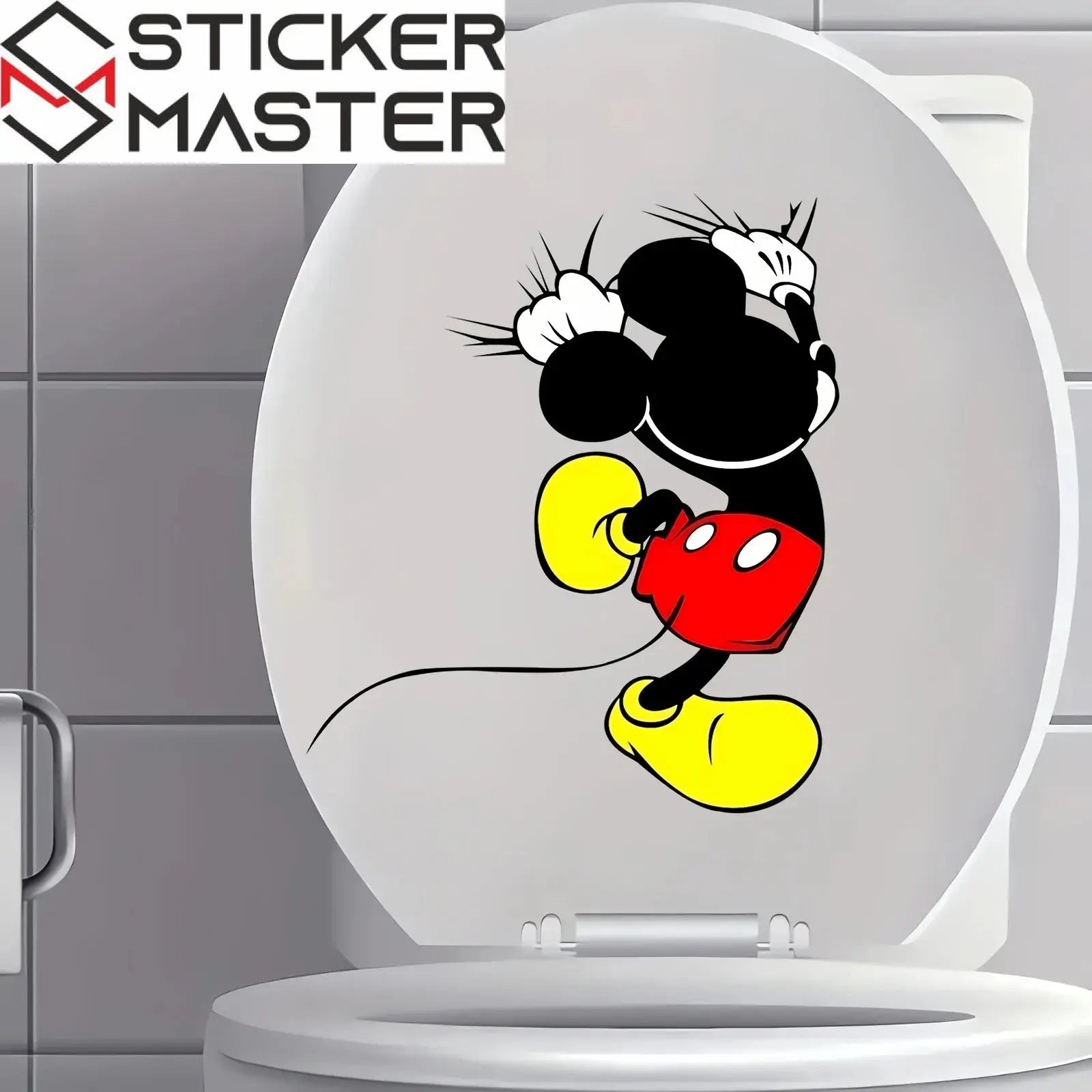 Mickey Mouse Sticker | Arkası Dönük Sevimli Fare Oto ve Duvar Dekoru (20x25 cm) - Sticker Master