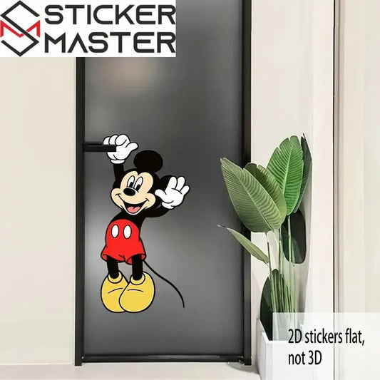 Mickey Mouse Sticker | Kapı Koluna Asılan Sevimli Fare Dekoru (60x31 cm) - Sticker Master