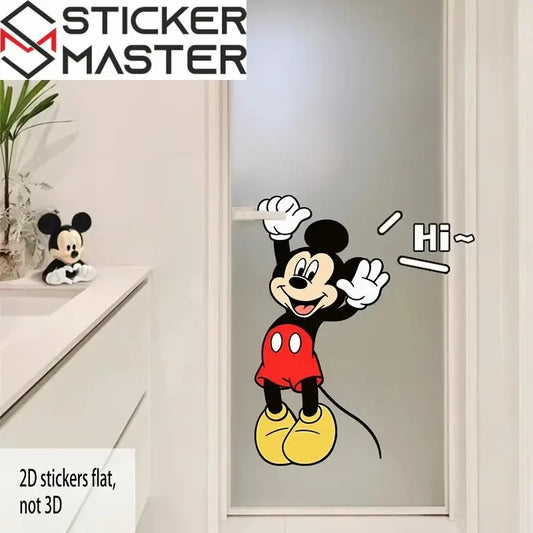 Mickey Mouse Sticker | Kapı Koluna Asılan Sevimli Fare Dekoru (60x31 cm) - Sticker Master