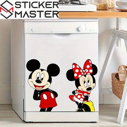 Mickey Mouse Sticker | Sevimli Çift Bulaşık Makinesi ve Dolap Dekoru (45x48 cm) Sticker Master