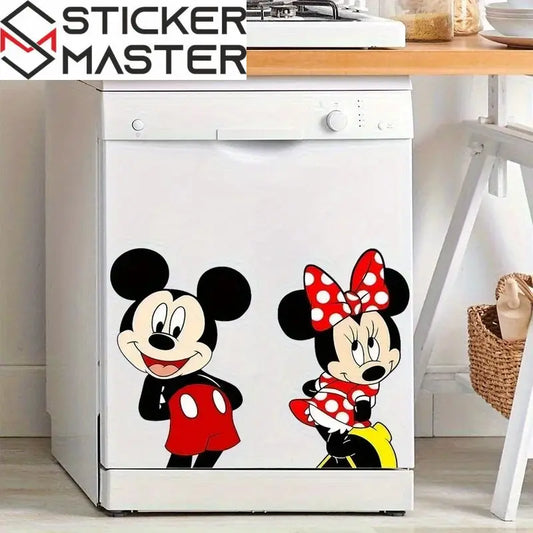 Mickey Mouse Sticker | Sevimli Çift Bulaşık Makinesi ve Dolap Dekoru (45x48 cm) Sticker Master