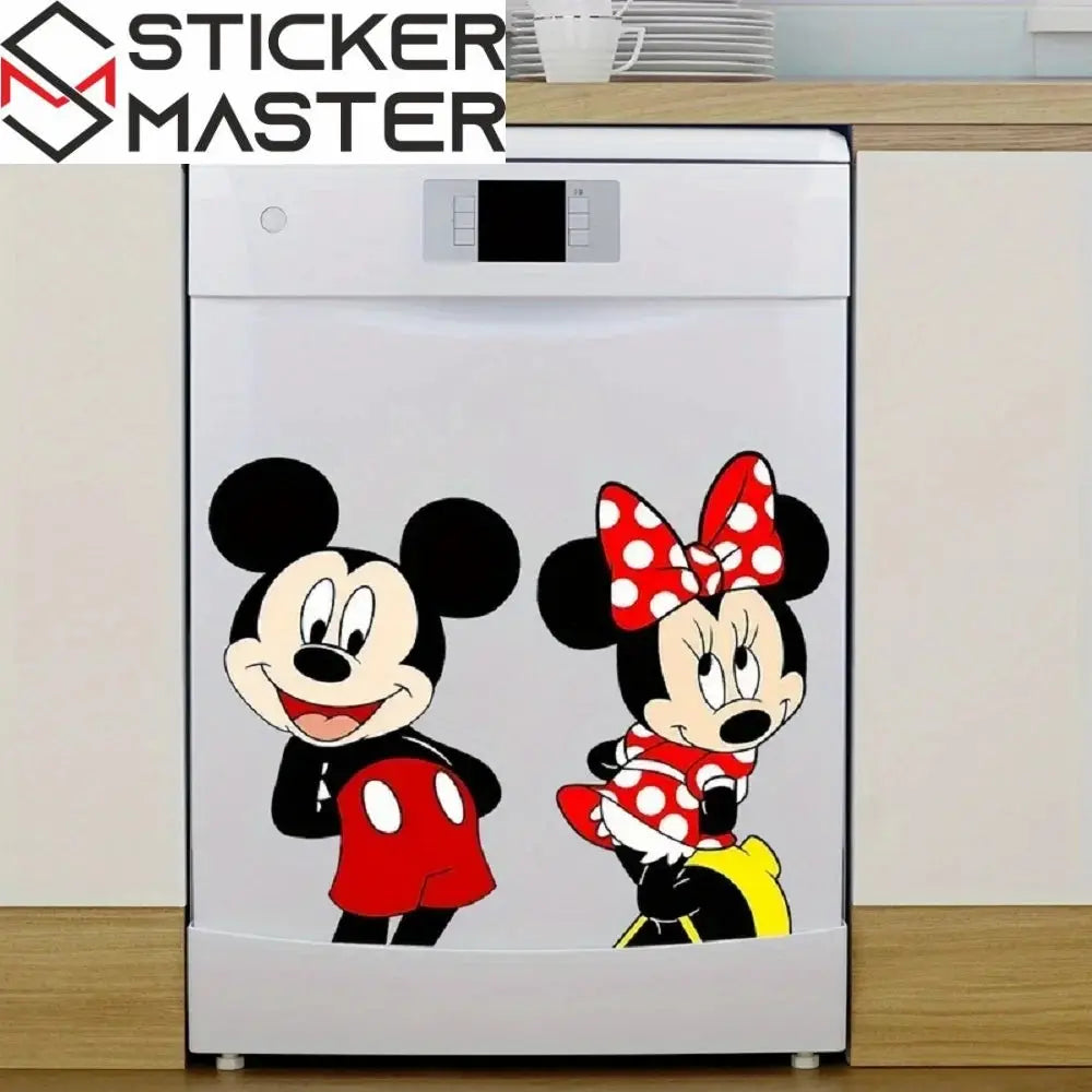 Mickey Mouse Sticker | Sevimli Çift Bulaşık Makinesi ve Dolap Dekoru (45x48 cm) Sticker Master
