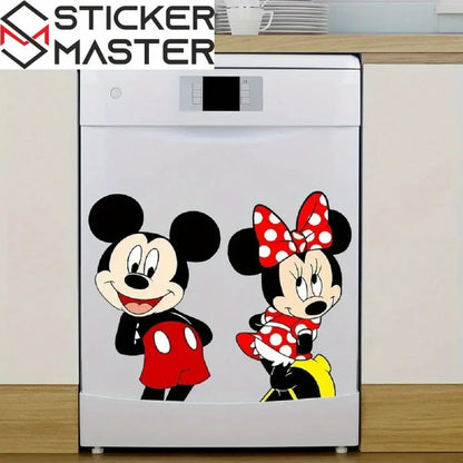 Mickey Mouse Sticker | Sevimli Çift Bulaşık Makinesi ve Dolap Dekoru (45x48 cm) Sticker Master