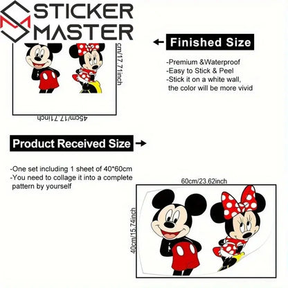 Mickey Mouse Sticker | Sevimli Çift Bulaşık Makinesi ve Dolap Dekoru (45x48 cm) Sticker Master