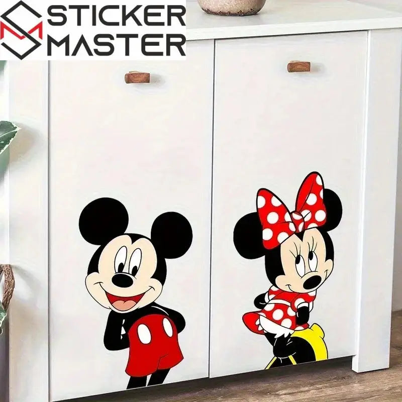 Mickey Mouse Sticker | Sevimli Çift Bulaşık Makinesi ve Dolap Dekoru (45x48 cm) Sticker Master