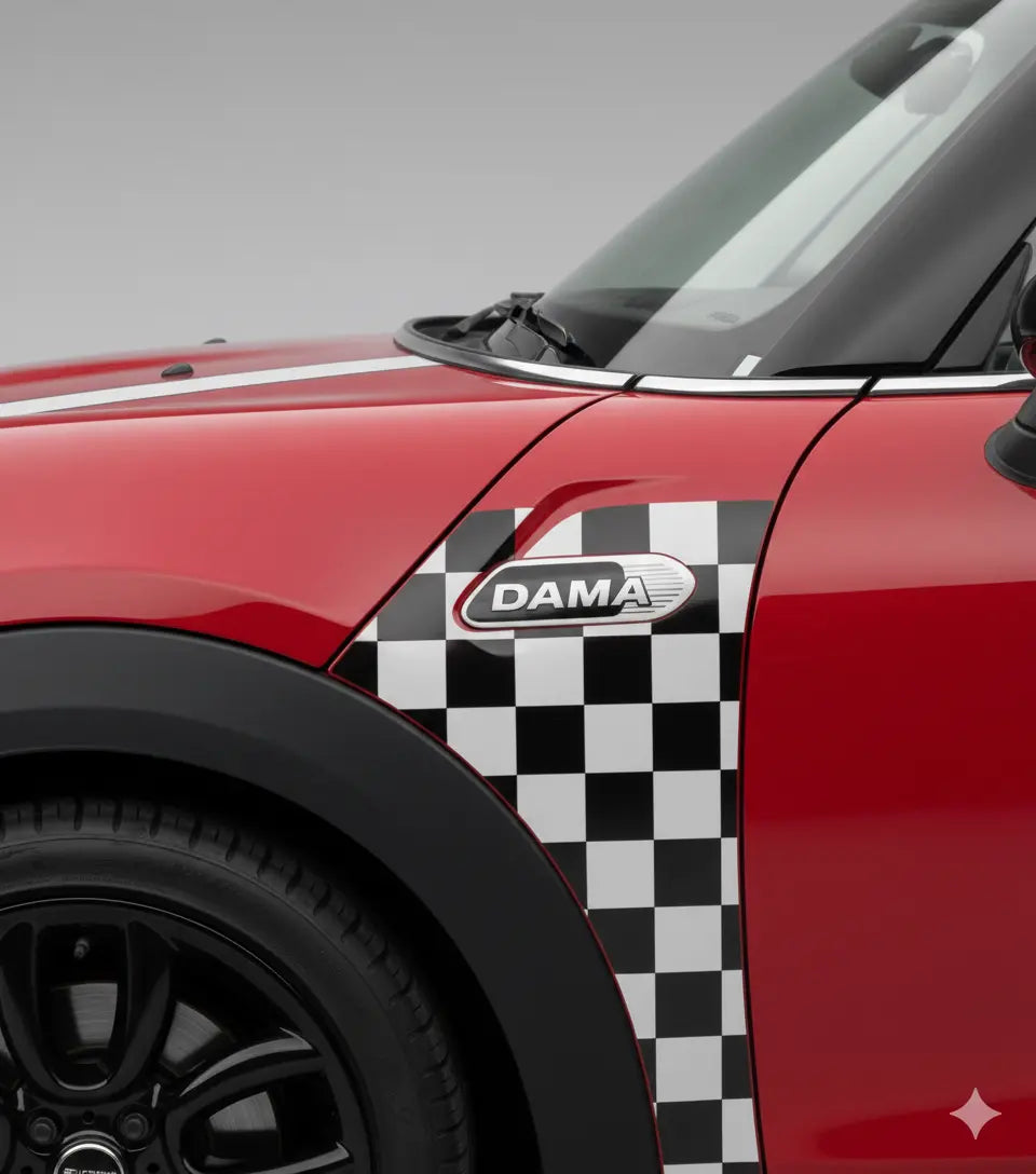 Mini Prof Sticker Mini Cooper Dama Sticker Seti | Çamurluk & Yan Kapı - Sticker Master