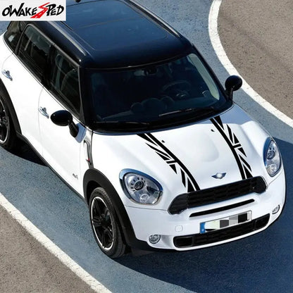 Mini Cooper Kaput Şeridi | R56, F56 ve Tüm Modeller İçin Union Jack Bonnet Stripe Sticker Master