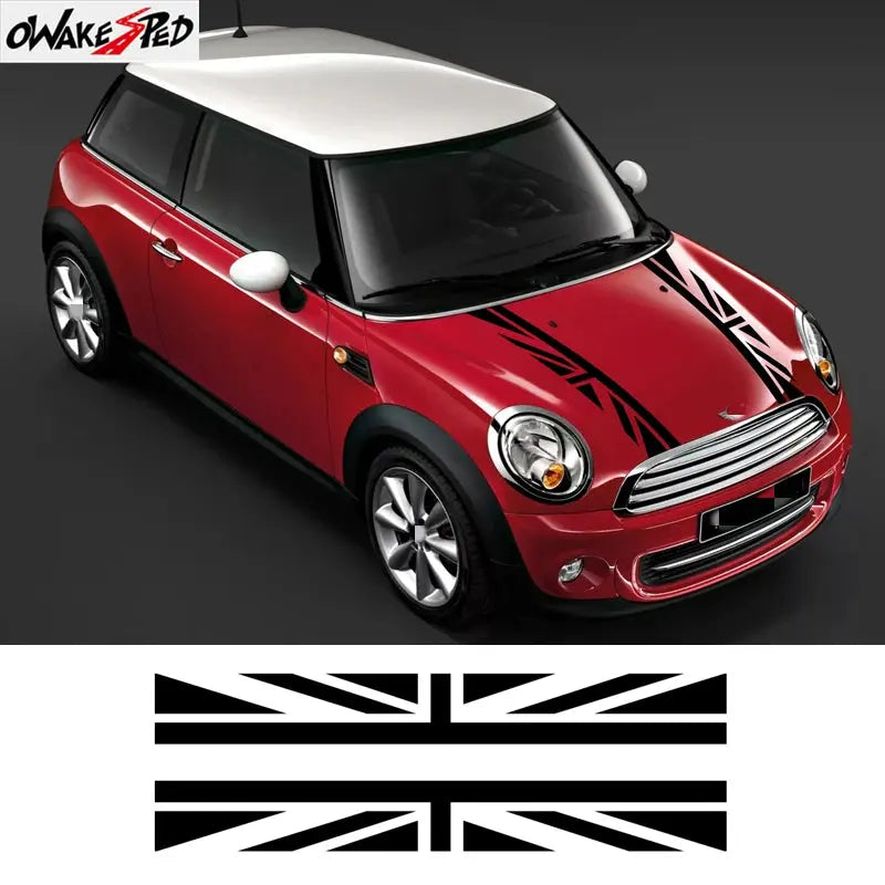 Mini Cooper Kaput Şeridi | R56, F56 ve Tüm Modeller İçin Union Jack Bonnet Stripe Sticker Master