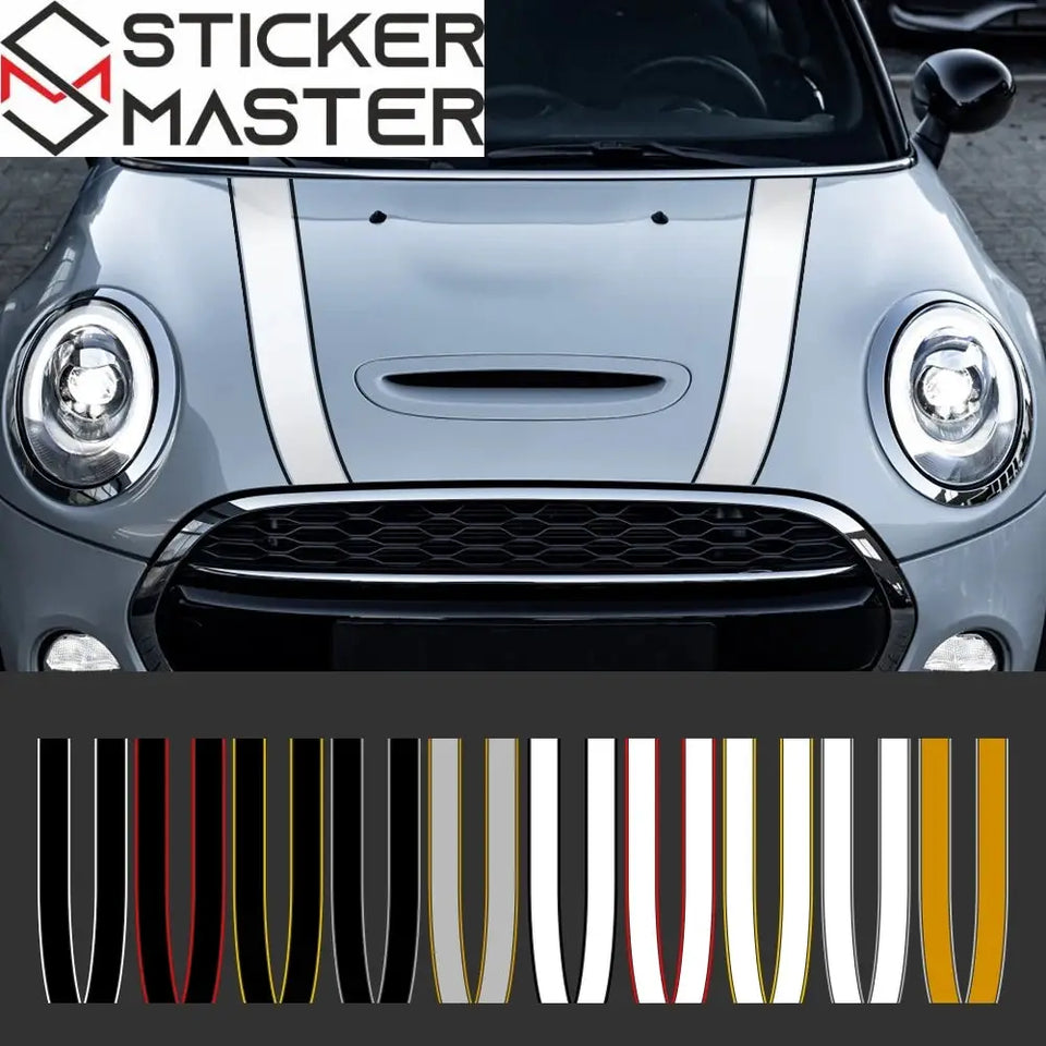 Mini Cooper Kaput Şerit Sticker Seti - Sticker Master - Sticker Master