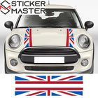 Mini Cooper Kaput Sticker Seti | Union Jack İngiliz Bayrağı Şerit (Tüm Modeller)